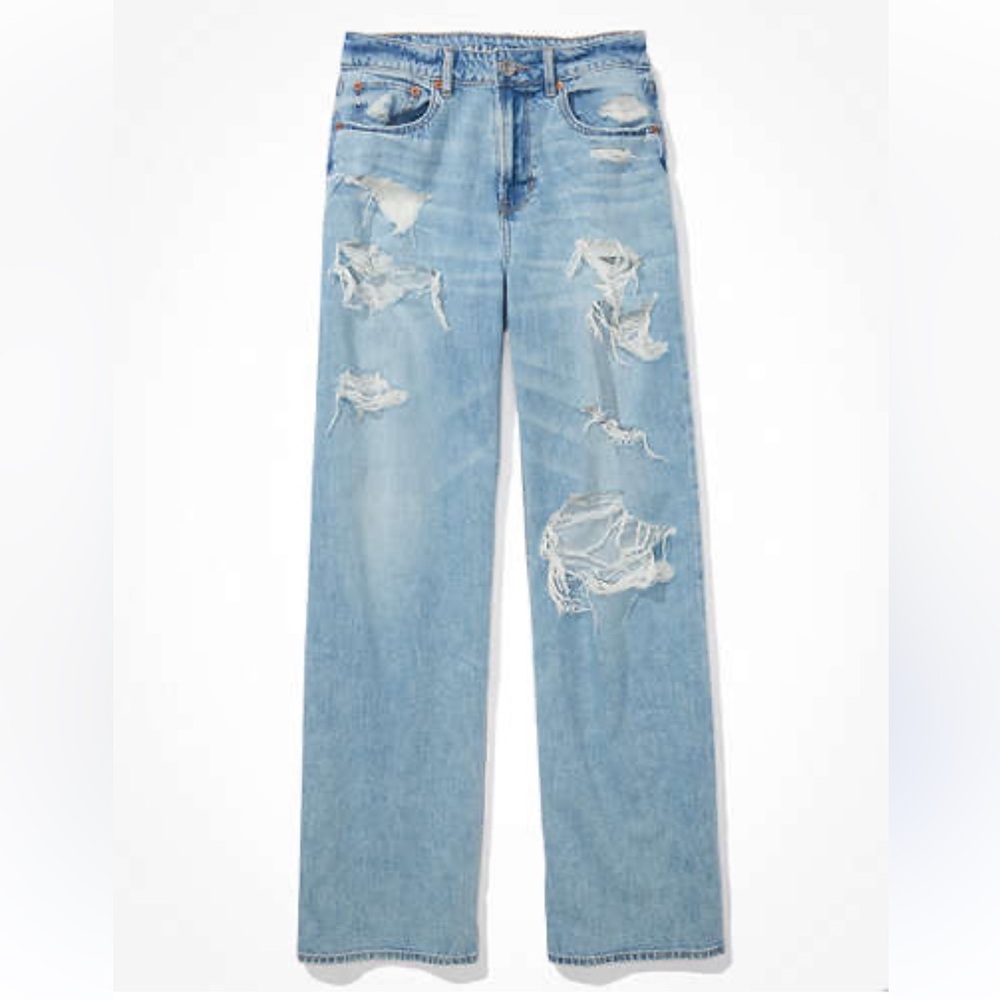 NWOT American Eagle high waisted distressed skater jeans 10 short
